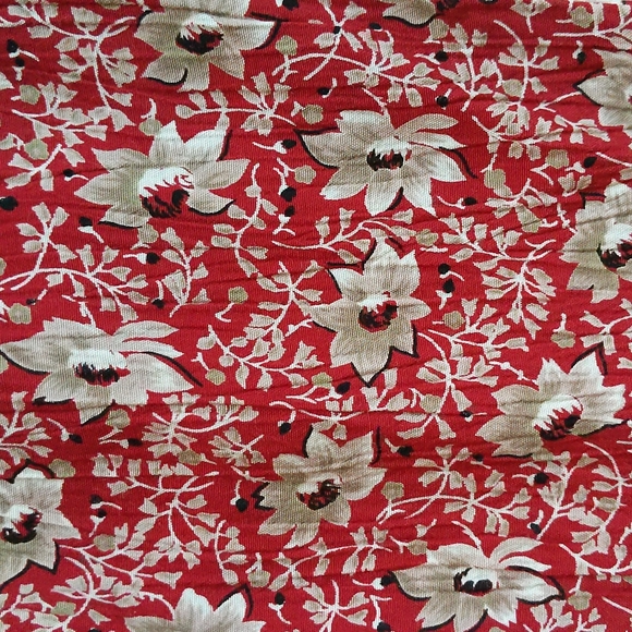 Talbots Petite Floral High Waisted High Rise Pleated Pants M Red White - Picture 11 of 16